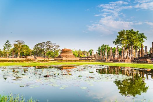 Sukhothai ruin old city country Thailand