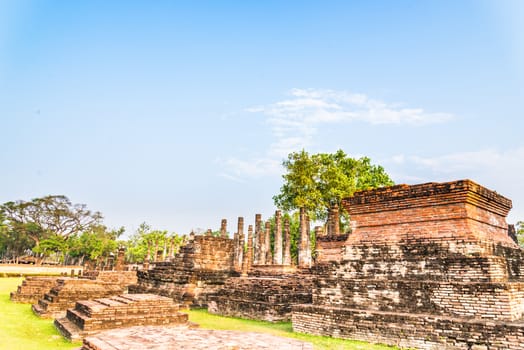 Sukhothai ruin old city country Thailand