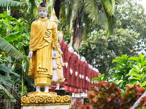 Buddha image at a temple in Myeik, southern Myanmar.