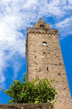 The Torre Grossa (1311) in the center of San Gimignano medieval town (UNESCO heritage), Siena, Tuscany, Italy