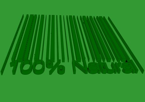 100 percent Natural barcodes drow as backgraund