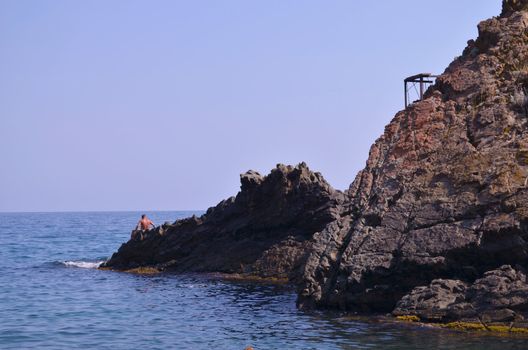 Rocks near the Black Sea. Crimea. Ukraine