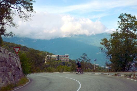 Road in the mountains. Crimea. Ukraine summer