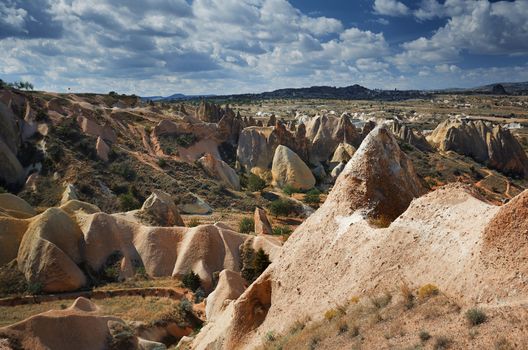 Rock formations of Cappadocia. Turkey. Horizontal photo