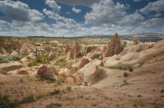Rock formations of Cappadocia. Turkey. Horizontal photo