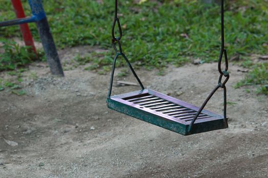I saw the swing in the playground but no one want to play it.