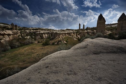 Rock formations of Cappadocia. Turkey. Horizontal photo