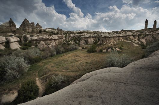 Rock formations of Cappadocia. Turkey. Horizontal photo