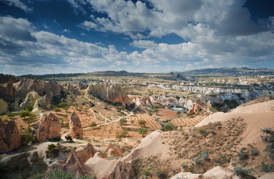Rock formations of Cappadocia. Turkey. Horizontal photo