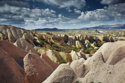 Rock formations of Cappadocia. Turkey. Horizontal photo