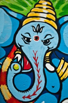 urban Art street in paris - ganesh