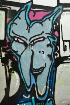urban art  street in Paris- monster face