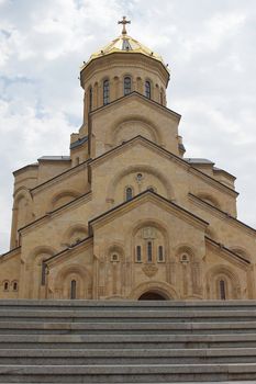 TBILISI, GEORGIA - JUNE 29, 2014: Church Zminda Sameba, the new cathedral of Tbilisi on June 29, 2014 in Georgia, Europe