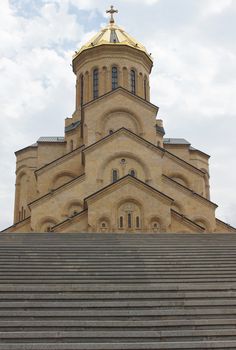 TBILISI, GEORGIA - JUNE 29, 2014: Church Zminda Sameba, the new cathedral of Tbilisi on June 29, 2014 in Georgia, Europe