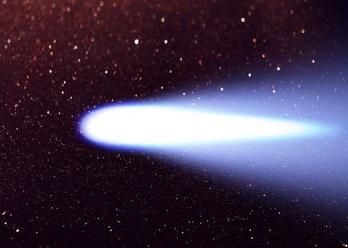 Comet Hale bopp in the night sky, A large and bright Comet.