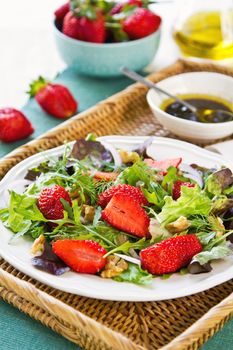 Strawberry with Walnut and Rocket salad by Balsamic dressing