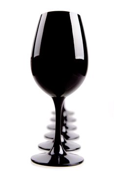 Black Wine Glasses For Blind Tasting Isolated On White