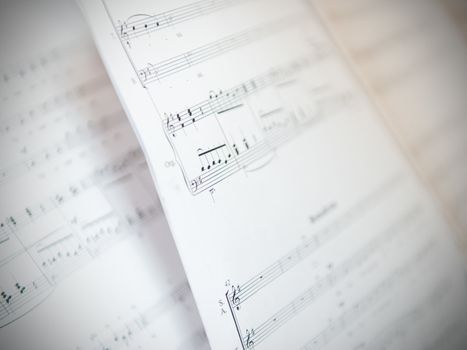 Written Music Notation Sheet With Shallow Depth Of Field