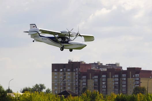 Air show "On a visit at Utair". Tyumen, Russia. 16.08.2014. Orion SK-12 amphibian