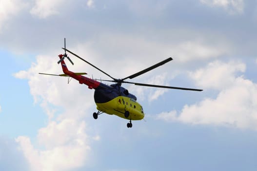 Air show "On a visit at Utair". Tyumen, Russia. 16.08.2014. MI-8 helicopter