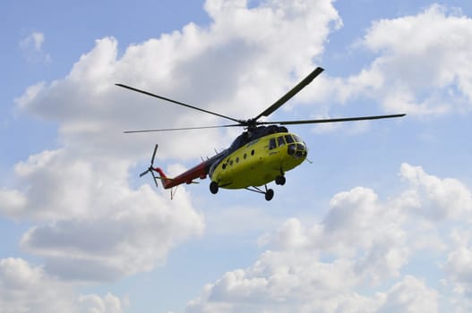 Air show "On a visit at Utair". Tyumen, Russia. 16.08.2014. MI-8 helicopter