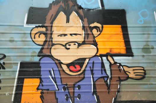 Paris - France - May 2013 - urban art - Monkey