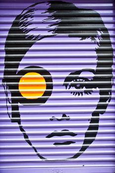 urban art  street in Paris- woman face