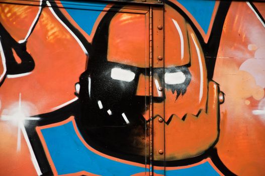 urban art  street in Paris- monster face