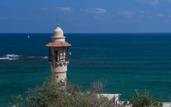 Seascape view of Old Jaffa Israel 