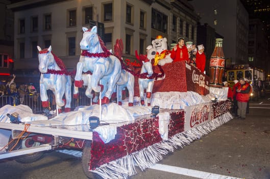 SAN FRANCISCO - FEB 15 : A parade float at the Chinese New Year Parade in San Francisco , California on February 15 2014 , It is the largest Asian event in North America 