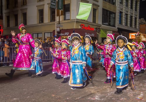 SAN FRANCISCO - FEB 15 : An unidentified participants at the Chinese New Year Parade in San Francisco , California on February 15 2014 , It is the largest Asian event in North America 