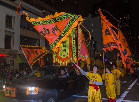 SAN FRANCISCO - FEB 15 : An unidentified participants at the Chinese New Year Parade in San Francisco , California on February 15 2014 , It is the largest Asian event in North America 