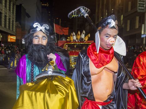 SAN FRANCISCO - FEB 15 : An unidentified participants at the Chinese New Year Parade in San Francisco , California on February 15 2014 , It is the largest Asian event in North America 