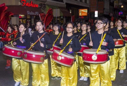 SAN FRANCISCO - FEB 15 : An unidentified participants at the Chinese New Year Parade in San Francisco , California on February 15 2014 , It is the largest Asian event in North America 