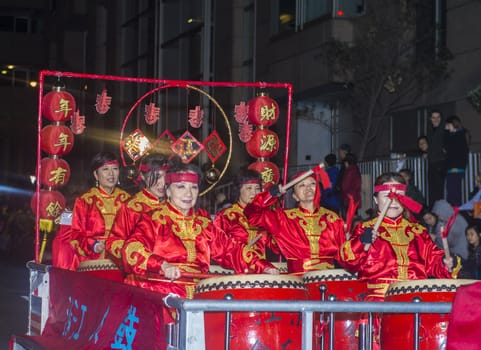 SAN FRANCISCO - FEB 15 : An unidentified participants at the Chinese New Year Parade in San Francisco , California on February 15 2014 , It is the largest Asian event in North America 