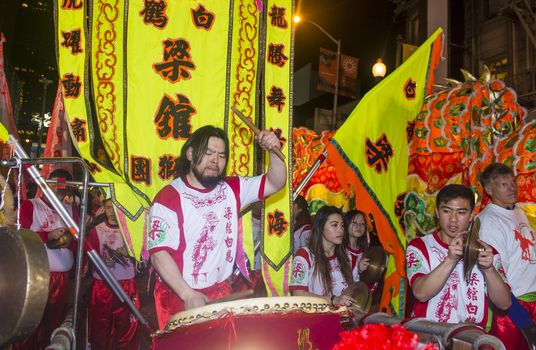 SAN FRANCISCO - FEB 15 : An unidentified participants at the Chinese New Year Parade in San Francisco , California on February 15 2014 , It is the largest Asian event in North America 