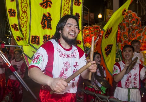 SAN FRANCISCO - FEB 15 : An unidentified participants at the Chinese New Year Parade in San Francisco , California on February 15 2014 , It is the largest Asian event in North America 