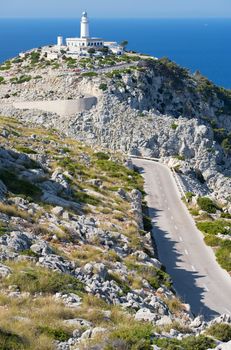 Lighthouse at Cape Formentor in the Coast of North Mallorca, Spain ( Balearic Islands )