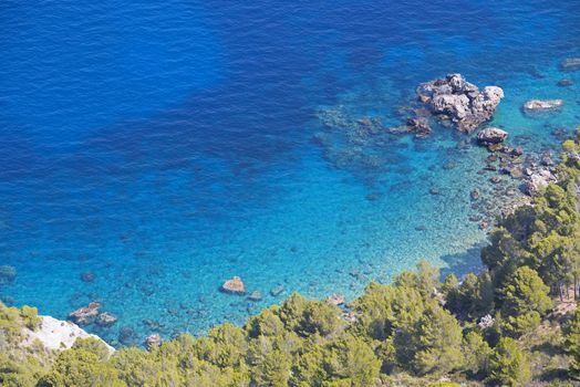 Beautiful Coast of the Mediterranean Sea in Mallorca, Spain ( Balearic Islands )