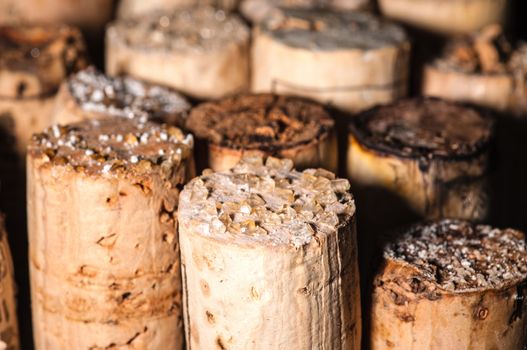 Wine Acid Falls Out in Old Bottles and Turns Into Crystals on the Corks and in the Wine