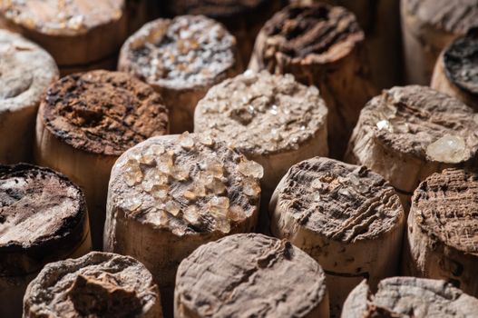 Wine Acid Falls Out in Old Bottles and Turns Into Crystals on the Corks and in the Wine