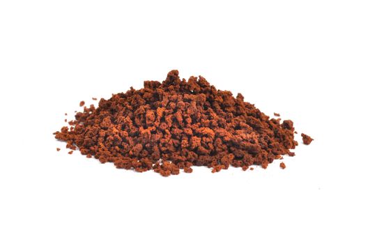 Pile of Instant Coffe Powder Isolated On White