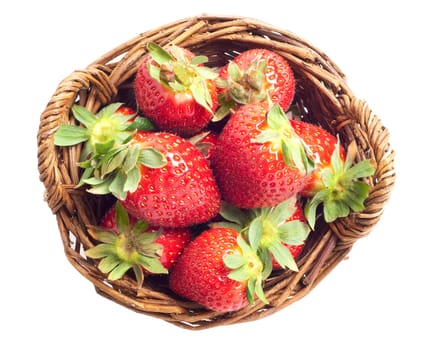 Fresh Picked Strawberries in a little wodden basket