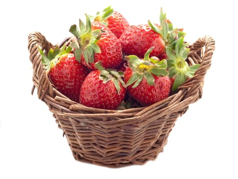 Fresh Picked Strawberries in a little wodden basket