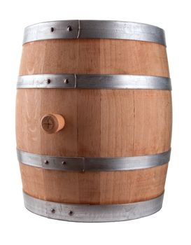 Oak Barrel Isolated On White Background