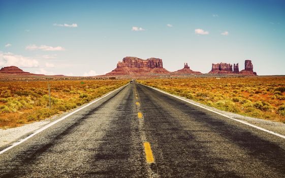 famous road in southwest of america near Monument Valley tribal park, USA