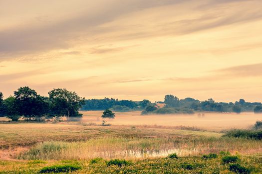 Beautiful sunrise at a countryside landscape