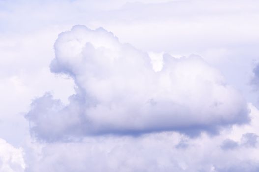 White Sky and Puffy Clouds