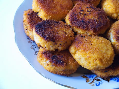 Fried in bread crumbs Meatballs on the plate