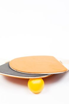 racquet tabletennis on white isolated background.Equipment sport tabletennis.